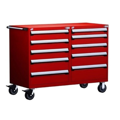 10-Drawer Double-Bank Mobile Drawer Cabinet 48'' W x 27''D - R5DHG-3807