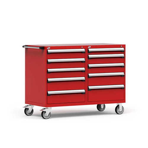 10-Drawer Double Bank Mobile Drawer Cabinet 60'' Wide - SMS-R5DKE-3807