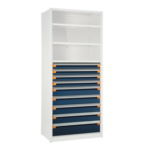 Modular Drawers For Shelving, 9-Drawers, 36''W x 24''D - R5LEE-4804