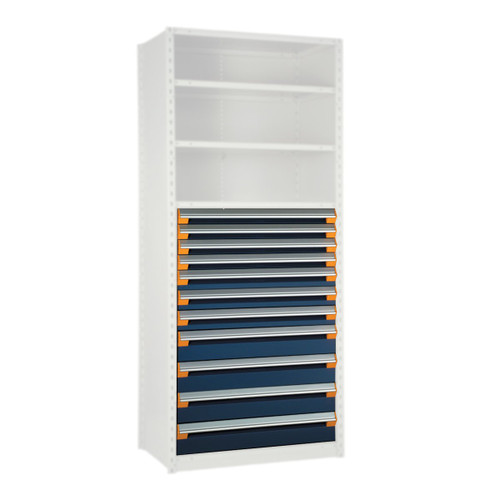 Modular Drawers For Shelving, 11-Drawers, 36''W x 18''D - R5LEC-4808