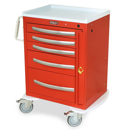 5-Drawer Lightweight Aluminum Emergency Crash Cart with 24'' Drawer Space