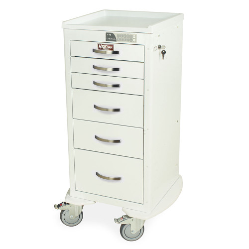 6-Drawer Steel Anesthesia Cart with Electronic Keypad Lock
