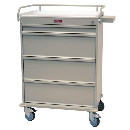 Tall Steel Punch Card Medication Cart With Key Lock And 480-Card Capacity