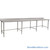 Stainless Steel Top Table, 36" W x 144" D, 14-Gauge 304, 180-Degree Rolled Front, 4.5" Backsplash Back