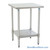 Stainless Steel Top Table, 24" W x 24" D, 18-Gauge 430, 180-Degree Rolled Front, 180-Degree Rolled Back, Galvanized Steel Shelf