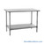 Stainless Steel Top Table, 48" W x 60" D, 14-Gauge 304, Spill Containment Front, Spill Containment Back, Galvanized Steel Shelf