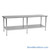 Stainless Steel Top Table, 24" W x 96" D, 18-Gauge 430, 180-Degree Rolled Front, 180-Degree Rolled Back, Galvanized Steel Shelf