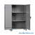Heavy Duty Storage Cabinets, 48" W x 24" D, Two Adjustable Shelves, Solid Steel w/ Pegboard Panels Door
