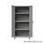 Industrial Metal Cabinet with Glass Doors, 36" W x 24" D x 75" H, Double Metal Doors, 3 Shelves, Professional Digital Lock