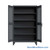 Industrial Metal Cabinet with Glass Doors, 60" W x 24" D x 75" H, Ventilated Double Doors, 4 Shelves, Professional Digital Lock