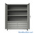 Industrial Metal Cabinet with Glass Doors, 60" W x 24" D x 75" H, Double Metal Doors, 6 Half-Width Drawers, 3 Shelves, Padlock HASP