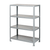 Welded Shelving, 24" W x 36" D x 72" H, Four Shelves, Open Back
