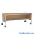 Mail Desk, 25" W x 72" D x 36" H, Half Shelf Desk, Includes Casters, 21.875" Modesty Panel Height