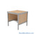 Mail Desk, 25" W x 36" D x 42" H, Half Shelf Desk, 33.563" Modesty Panel Height