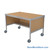 Mail Desk, 25" W x 48" D x 36" H, Half Shelf Desk, Includes Casters, 21.875" Modesty Panel Height