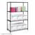 Wire Storage Shelving Unit with Adjustable Steel Shelves, 48" W x 24" D x 72" H, Black