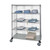 Mobile Wire Shelving Cart, 36" W x 70" H, 3 Wire Shelves, Dolly Base with Plate Casters & Bumper Guards