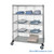 Mobile Wire Shelving Cart, 36" W x 80" H, 4 Wire Shelves, Stem Casters With Donut Bumpers