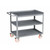 Rolling Shelf Cart, 36" W x 24" D x 58" H, Three Shelves, 1.5" Retaining Lip on Top 3 Sides