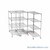 Pull Out Wire Shelving, 141" W x 36" D x 91" H, 60" Shelf Depth, 3 Total Units, Chrome