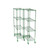 Pull Out Wire Shelving, 69" W x 72" D x 91" H, 72" Shelf Depth, 4 Total Units, Black Epoxy, 7274-4