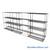 Sliding Wire Shelving, 203" W x 30" D x 78" H, 14" Shelf Depth, 1 Row, Corrosion Resistant Zinc