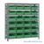 Bin Storage Shelves, 12" D x 39" H, 7 Shelves, 24 Bins, Green