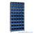 Bin Storage Shelves, 18" D x 75" H, 13 Shelves, 60 Bins, Blue