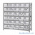 Bin Storage Shelves, 12" D x 39" H, 7 Shelves, 30 Bins, Clear