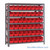 Bin Storage Shelves, 12" D x 39" H, 7 Shelves, 48 Bins, Red