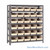 Bin Storage Shelves, 12" D x 39" H, 7 Shelves, 30 Bins, Ivory