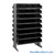 Storage Shelves with Bins, 36" D, Double Sided, 8.375"Wx17.875"Dx4"H Bin Dimensions, Black, Without Casters