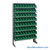 Storage Shelves with Bins, 12" D, Single-Sided, 4.125"Wx11.625"Dx4"H Bin Dimensions, Green, Without Casters