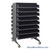 Storage Shelves with Bins, 36" D, Double Sided, 4.125"Wx17.875"Dx4"H Bin Dimensions, Black, Includes Casters