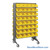 Storage Shelves with Bins, 36" D, Double Sided, 6.625"Wx17.875"Dx4"H Bin Dimensions, Yellow, Includes Casters
