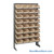 Storage Shelves with Bins, 12" D, Single-Sided, 8.375"Wx11.625"Dx4"H Bin Dimensions, Ivory, Without Casters