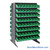Storage Shelves with Bins, 36" D, Double Sided, 4.125"Wx17.875"Dx4"H Bin Dimensions, Green, Without Casters