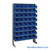 Storage Shelves with Bins, 12" D, Single-Sided, 6.625"Wx11.625"Dx4"H Bin Dimensions, Blue, Without Casters