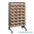Storage Shelves with Bins, 36" D, Double Sided, 8.375"Wx17.875"Dx4"H Bin Dimensions, Ivory, Includes Casters