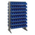 Storage Shelves with Bins, 18" D, Single-Sided, 8.375"Wx17.875"Dx4"H Bin Dimensions, Blue, Without Casters