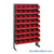 Storage Shelves with Bins, 12" D, Single-Sided, 6.625"Wx11.625"Dx4"H Bin Dimensions, Red, Without Casters