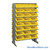 Storage Shelves with Bins, 24" D, Double Sided, 11.125"Wx11.625"Dx4"H Bin Dimensions, Yellow, Without Casters