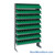Storage Shelves with Bins, 12" D, Single-Sided, 2.75"Wx11.625"Dx4"H Bin Dimensions, Green, Without Casters