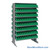 Storage Shelves with Bins, 24" D, Double Sided, 2.75"Wx11.625"Dx4"H Bin Dimensions, Green, Without Casters