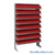 Storage Shelves with Bins, 12" D, Single-Sided, 2.75"Wx11.625"Dx4"H Bin Dimensions, Red, Without Casters