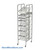 Mobile Basket Rack, 18.25" W, 1 Column, 7 Storage Levels Per Column