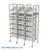 Mobile Basket Rack, 53" W, 3 Columns, 7 Storage Levels Per Column