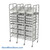 Mobile Basket Rack, 53" W, 3 Columns, 8 Storage Levels Per Column