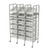 Mobile Basket Rack, 53" W, 3 Columns, 9 Storage Levels Per Column