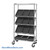 Angled Bin Storage, 36" W x 18" D x 63" H, 12 Bins at 10.875"W x 16.5"D x 4"H, Black, Includes Casters